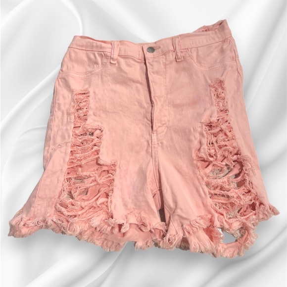 Fashion Nova Shorts Fashion Nova Extreme Distressed Pink High Waisted Shorts Poshmark